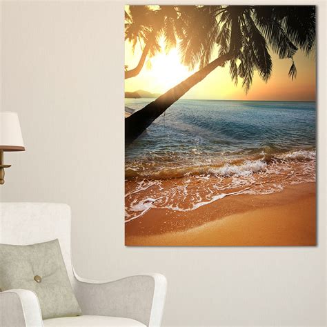 design art beautiful sunset on tropical beach large seashore canvas art print walmart canada