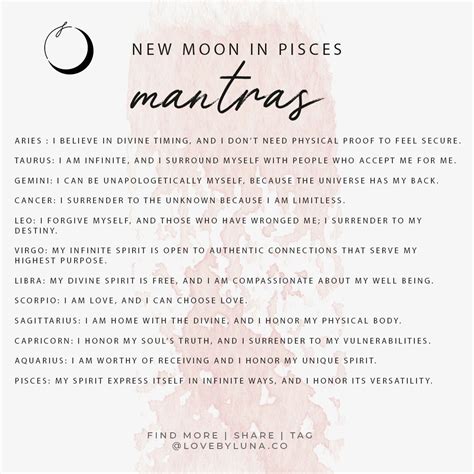 New Moon In Pisces Mantras Mantras Pisces Divine Timing