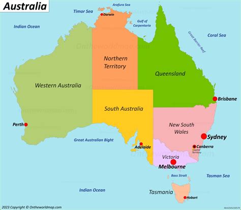 Australia States And Capitals Map List Of Australia States