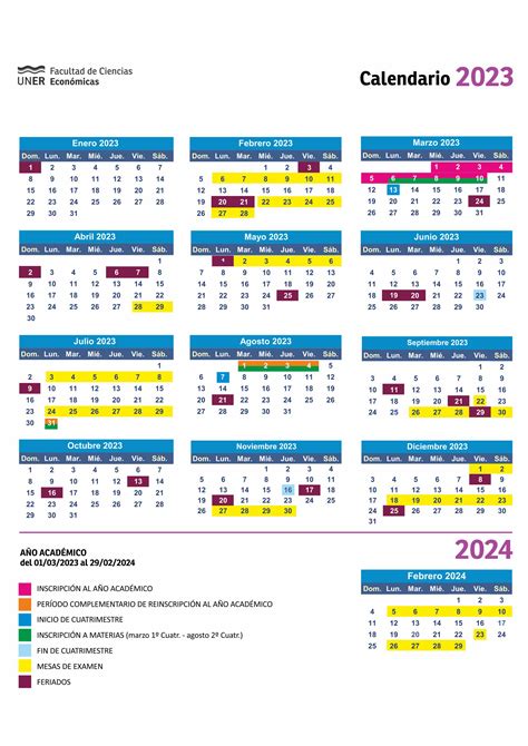 Calendario Académico 2023 Facultad De Ciencias Económicas Uner