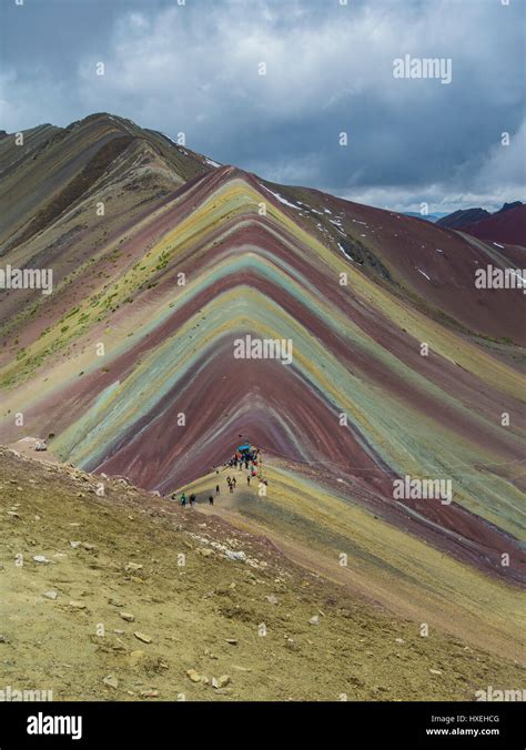 Beautiful View Of The Rainbow Mountain Aka Vinicunca In The Region Of