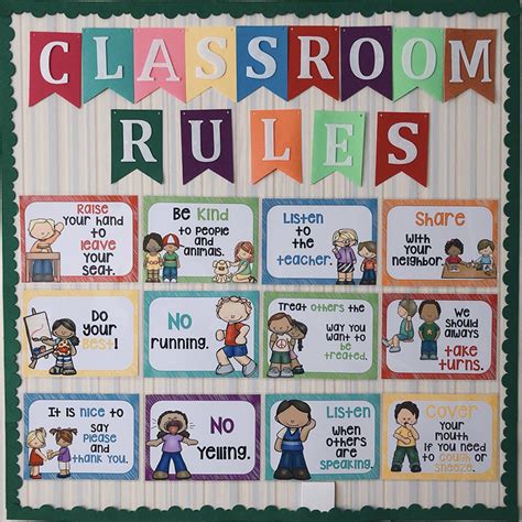 15pcsset Classroom Rules Kindergarten Wall Decoration