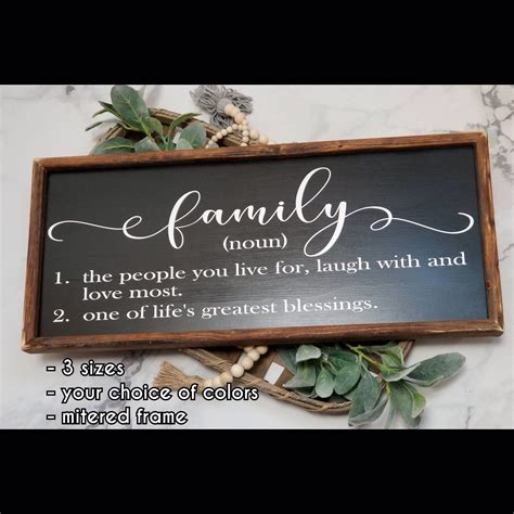 Family definition sign Family sign wood Family sign | Etsy | Family wood signs, Family 