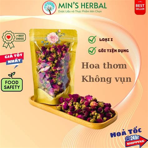 Trà Nụ Hoa Hồng Đà Lạt Sấy Khô Loại I Nụ To Thơm Đẹp Da Chống Lão Hoá