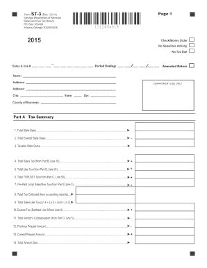 Please visit the filing and state tax section of our website for more information on this process. 2015 Form GA DoR ST-3 Fill Online, Printable, Fillable ...
