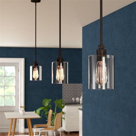 Accent lighting highlights a design feature, such as an art piece or a beautiful material. Rylan 1-Light Cylinder Pendant | Kitchen pendant lighting ...
