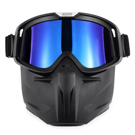 Retro Motorcycle Modular Face Mask Riding Goggles Glasses Bike Scooter