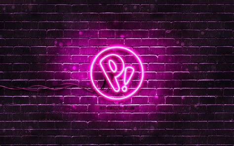 Download Wallpapers Pop Os Purple Logo 4k Purple Brickwall Os Pop