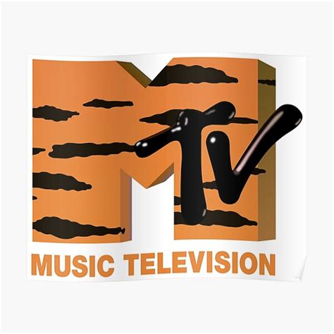 Colorful Mtv Music Television Classic 80s Logo Black Clouds Poster