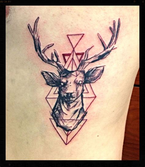 Geometric Sketch Deer Tattoo Deer Tattoo Animal Tattoos Tattoos