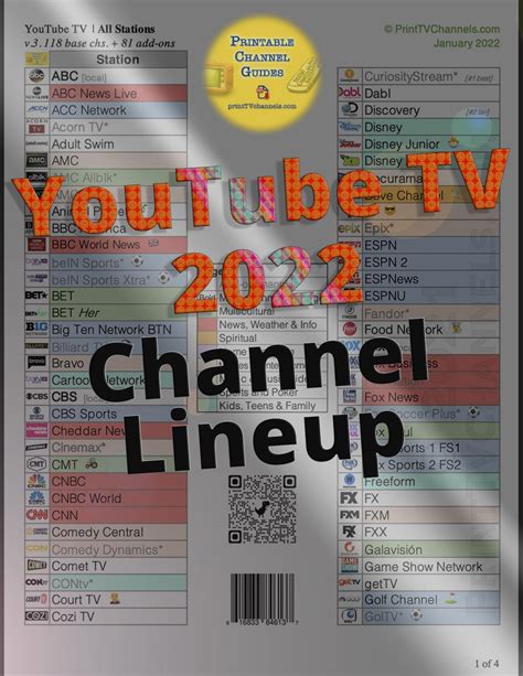 Youtube Tv Channel List Printable