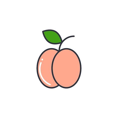 Premium Vector Peach Color Vector Illustration Nectarine With Leaf On White Background