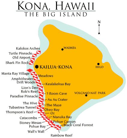 Kona Big Island Tourist Map