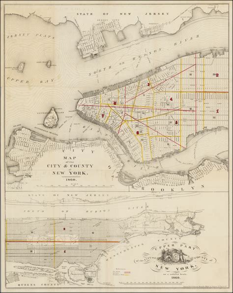 Map Of The City And County Of New York 1860 Barry Lawrence Ruderman