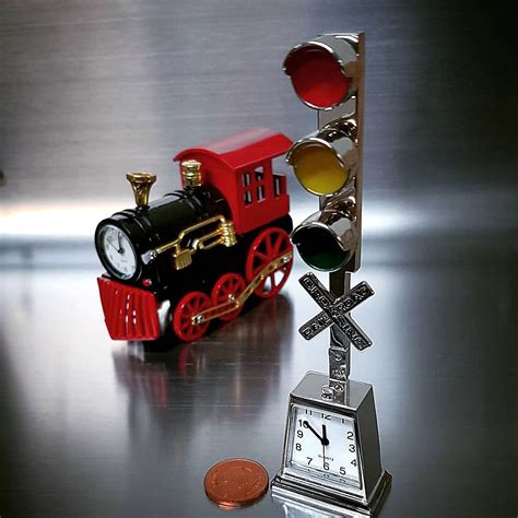 Pottery barn kids railroad crossing lamp with shade. $29.99 Vintage railroad theme die-cast miniature Train Crossing Light with tiny quartz clock and ...