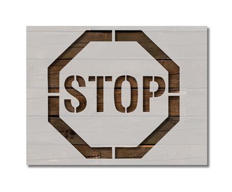 Stop Sign Stencil Template Reusable 85 X 11 For Painting On Walls