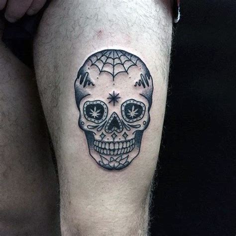 Black And Grey Sugar Skull Tattoo Designs Tattoo Area