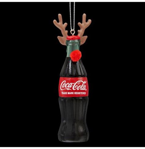 Kurt S Adler Coca Cola Bottle With Reindeer Antlers Christmas