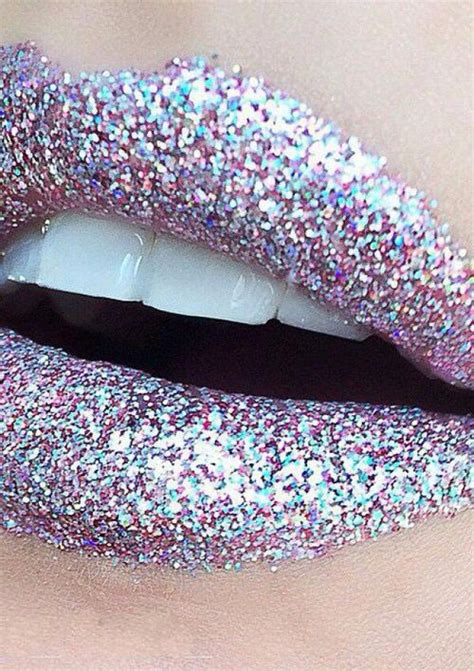 Holographic Silver Glitter Lips Great Idea For Close Up Shots On