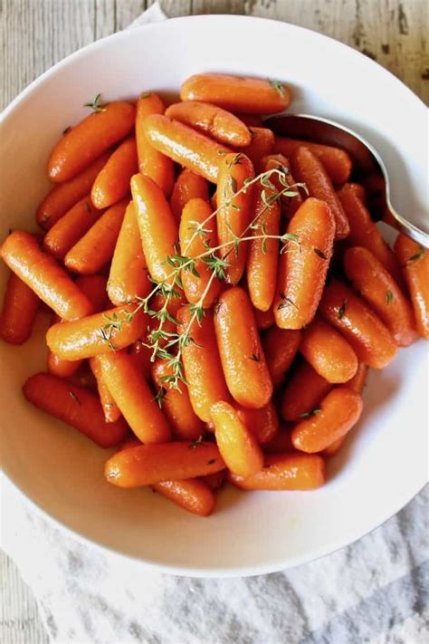 Honey Brown Sugar Glazed Carrots Recipe With Fresh Thyme