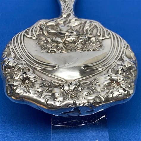 Amazing gallery of interior design and decorating ideas of silver vanity mirror in bathrooms by elite interior designers. French Sterling Silver Art Nouveau Hand Vanity Mirror For ...