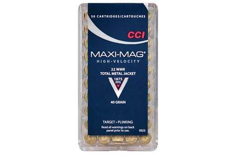 Premier outfitters for outdoor gear and clothing: CCI 22 WMR 40 gr TMJ Maxi-Mag 50/Box | Sportsman's Outdoor ...