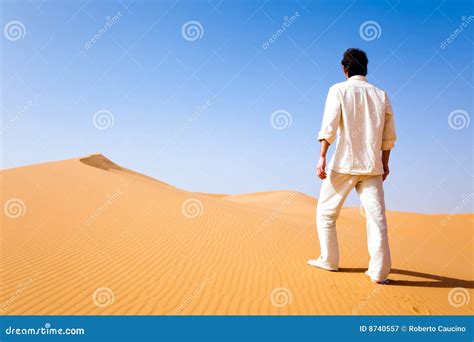 Man Standing On A Sand Dune Stock Image Image Of Outdoors Dune 8740557