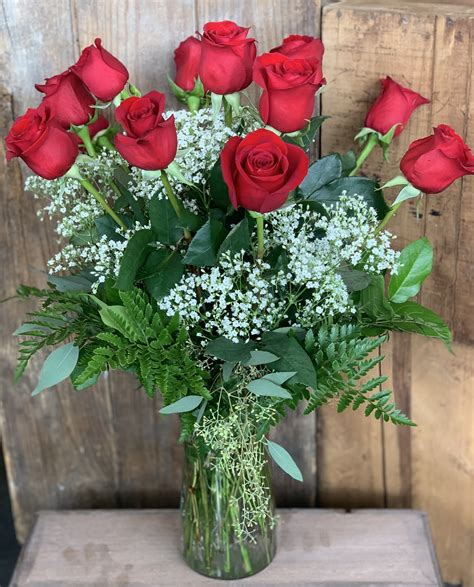 Dozen Red Roses In A Vase In Waupun Wi Rens Floral