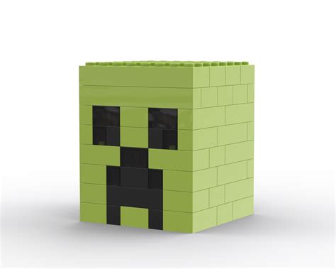 Lego Moc Minecraft Creeper Head By Ilyesorigamist Rebrickable