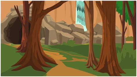 Premium Vector Hidden Cave In A Deep Jungle For 2d Cartoon Animation