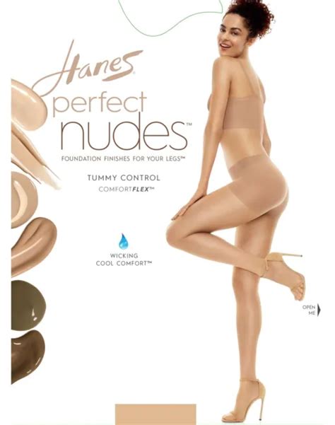 Hanes Perfect Nudes Tummy Control Wicking Cool Comfort Pantyhose Size