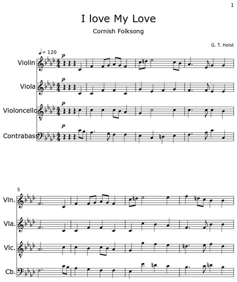 I Love My Love Sheet Music For Violin Viola Cello Contrabass