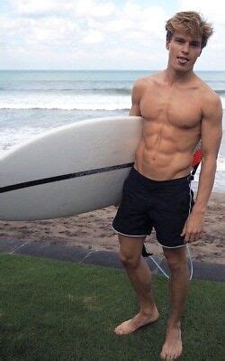 Shirtless Male Muscular Beach Surf Board Jock Hunk Guy Photo X F