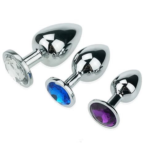 Tapón Anal de Metal para adultos dilatador anal con piedras de cristal de colores tapones para
