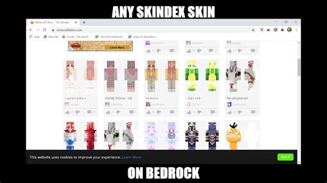 How To Get Any Skin On Skindex In Minecraft Bedrock Windows Youtube