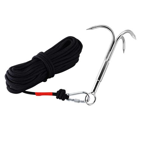 Buy Mhdmag Grappling Hook With 65ft Nylon Rope Anchor Hook Carabiner