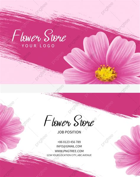 Floristería Flor Rosa Tarjeta De Visita Descarga gratuita de plantilla en Pngtree