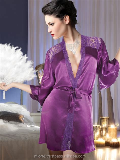 Miorre Ruched Satin Robe Sale Buy Purple Satin Lingerie Purple Satin Robes Satin Fantasy