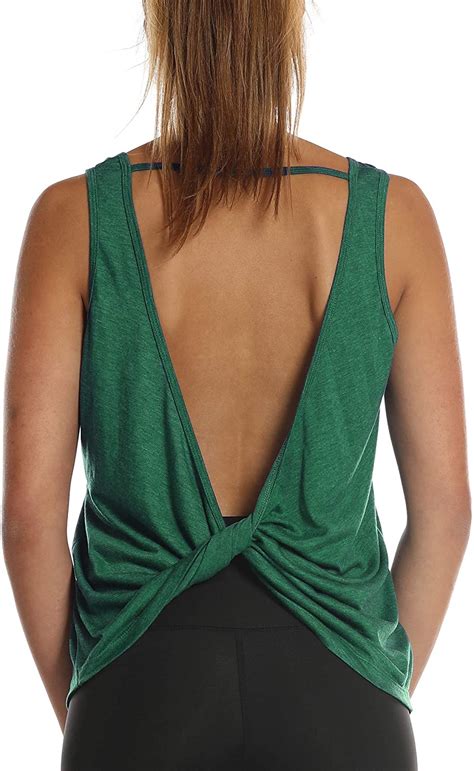 Icyzone Workout Tank Tops For Women Open Back Strappy Athletic Tanks Yoga Tops
