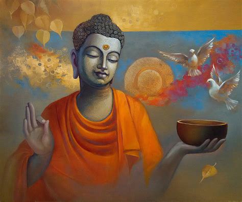 Buy Buddha Ananda Handmade Painting By Sanjay Lokhande Codeart1666