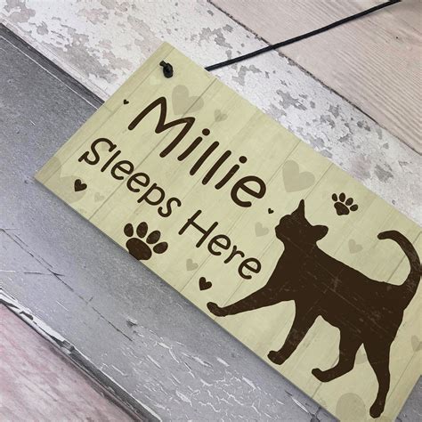 Cat Signs For Home Personalised Cat House Sign Door Plaque Pet Animal