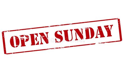 Open Sunday Handlettering Isolated On White Background Vector