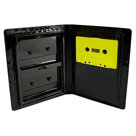 Black Three Cassette Rave Style Case Retro Style Media