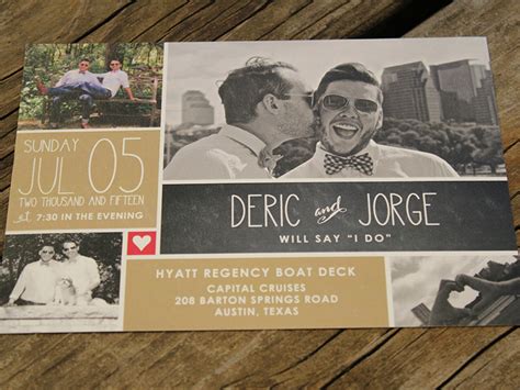photo invitation lgbt wedding wedding invitations austin and the hill country