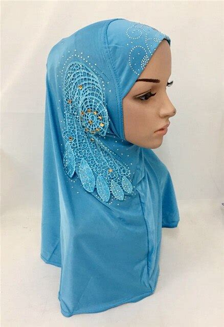 Islamic Muslim Women Rhinestone Ice Silk Hijab Islamic Scarves Arab