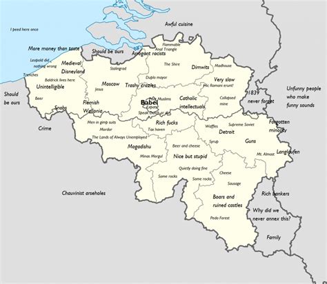 Belgium Stereotype Map Vivid Maps