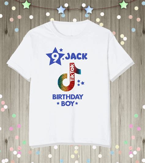 Personalised Boys Tik Tok Birthday T Shirt Viral Kids Party Etsy Uk