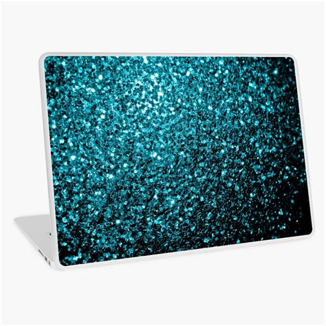Beautiful Aqua Blue Glitter Sparkles Laptop Skin By Pldesign Redbubble