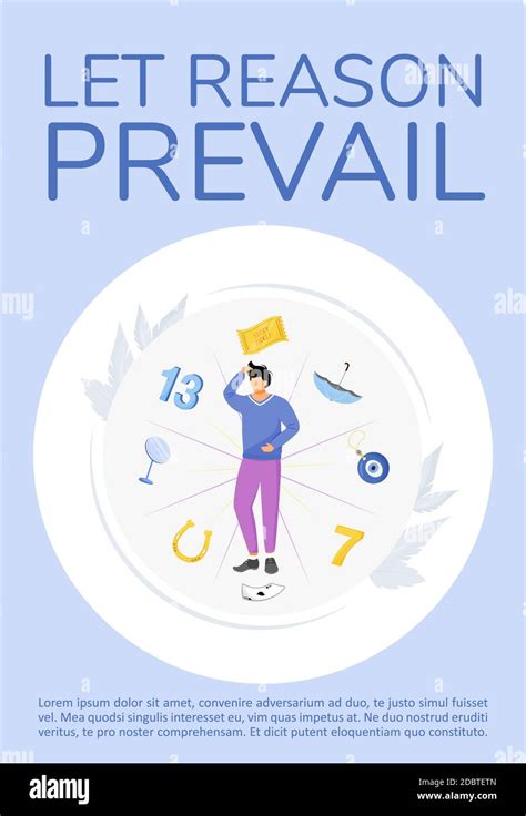 Let Reason Prevail Poster Flat Vector Template Superstitions And