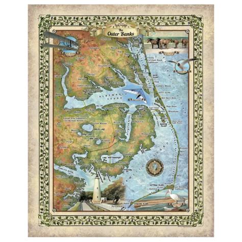 Vintage Outer Banks Map For Sale Picclick